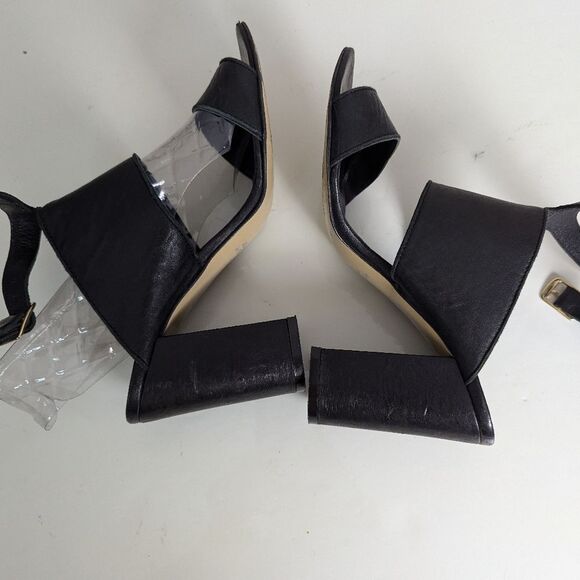 Vintage Le Chateau Leather Strappy Heels Women’s Black Y2K 90s Sz 7 4” Heel - Picture 7 of 10